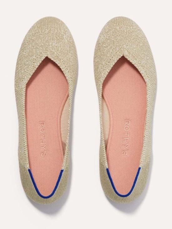 Rothy's Shoes - Rothys The Flat Light Gold Metallic Round Toe | 6.5